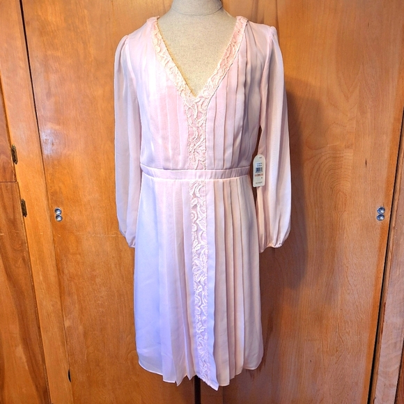 Jessica Simpson Dresses & Skirts - Jessica Simpson Pink Chiffon Dress Size 12, Style#JS5A7035, NWT